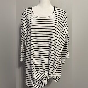 Karen Kane Stripe Flare Sleeve Pick-Up Top (NWT) - Size 2X